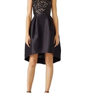 Monique Lhuillier Black High Low Dress with Elegant Silhouette